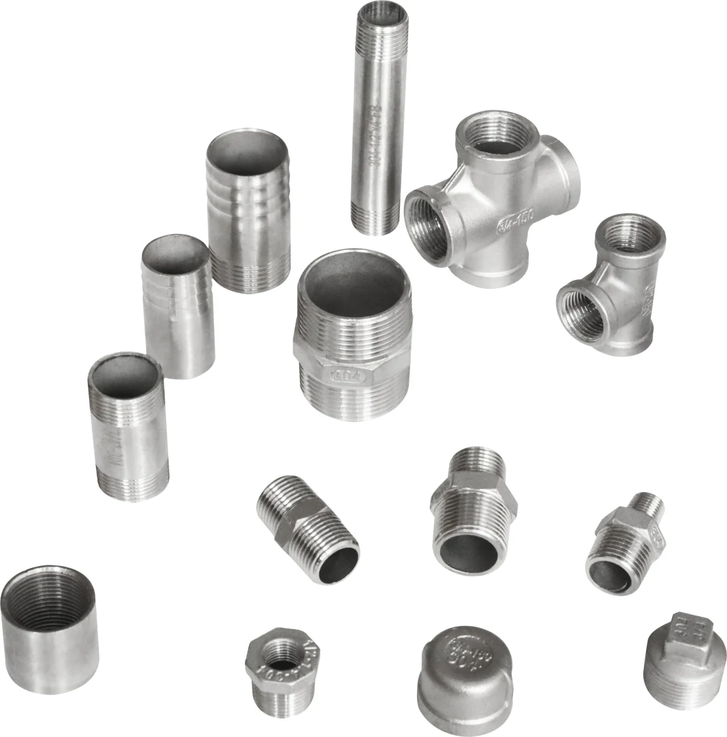 Factory Hot Sale Thread Stainless Steel Pipe Fittings Manufacturer OEM Elbow Tee Nipple Union 304ss