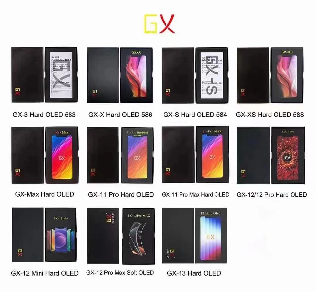 for iPhone X/Xs/Xsmax/11PRO/12/12promax/13 Gx OLED Mobile Phone LCD Touch Screen Hard OLED